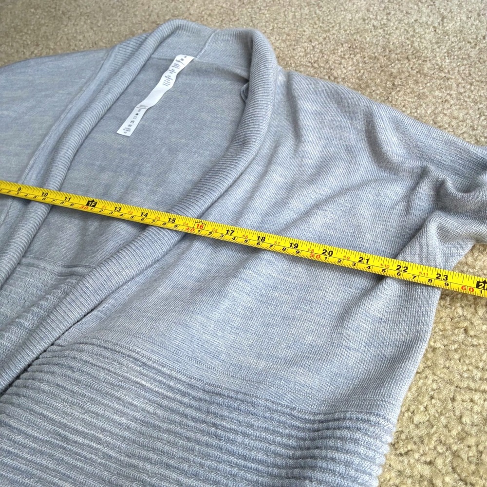 Lululemon Merino Wool Sit in Lotus Wrap Cardigan Sweater Heathered Starlight 8 - Picture 9 of 9